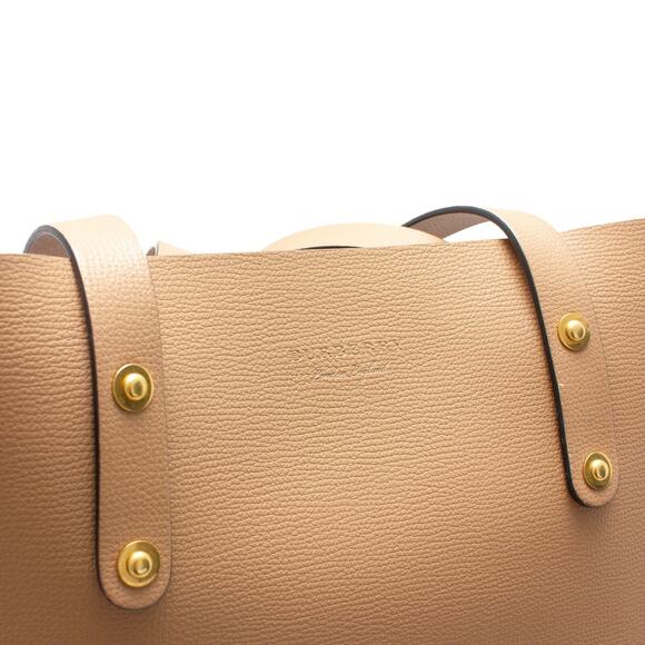 1.8k$ Burberry Light Camel XL Grainy Leather Haymarket Check Tote Purse Bag - Picture 8 of 16